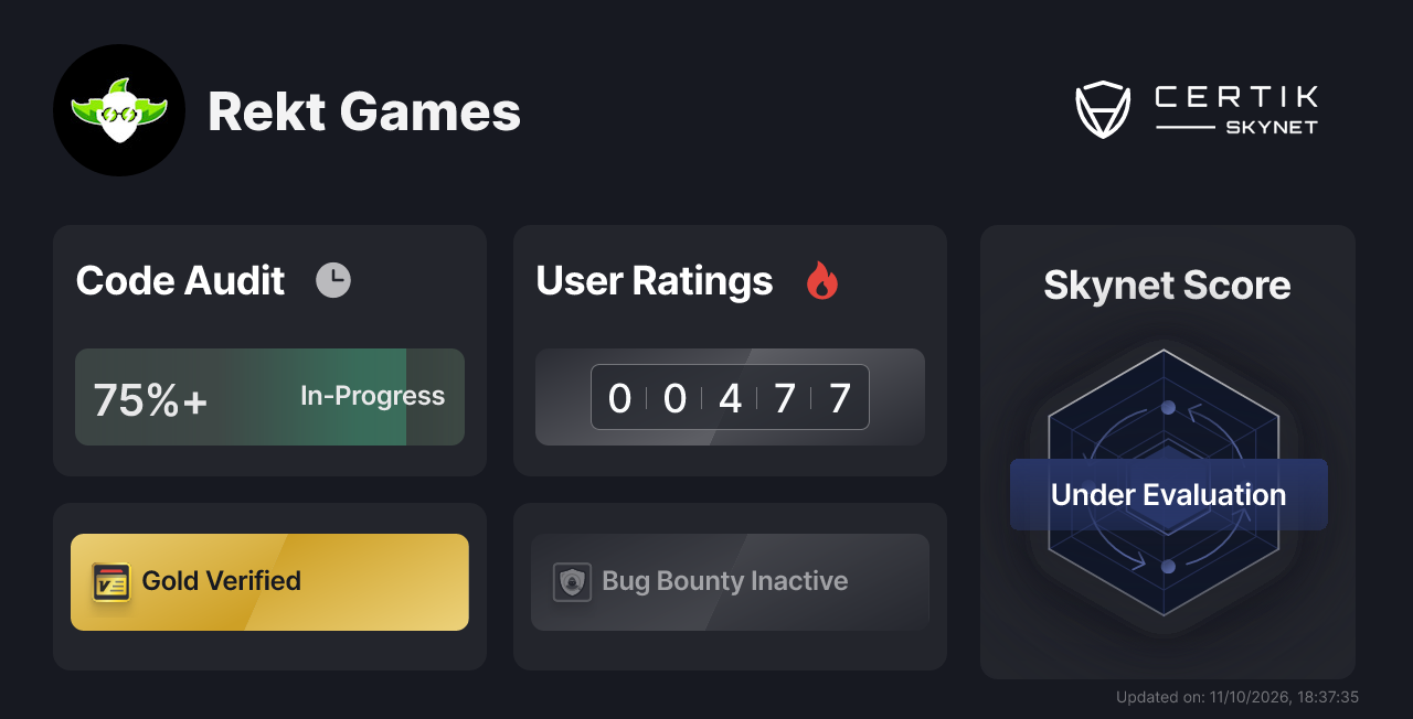 Rekt Games - CertiK Skynet 项目分析