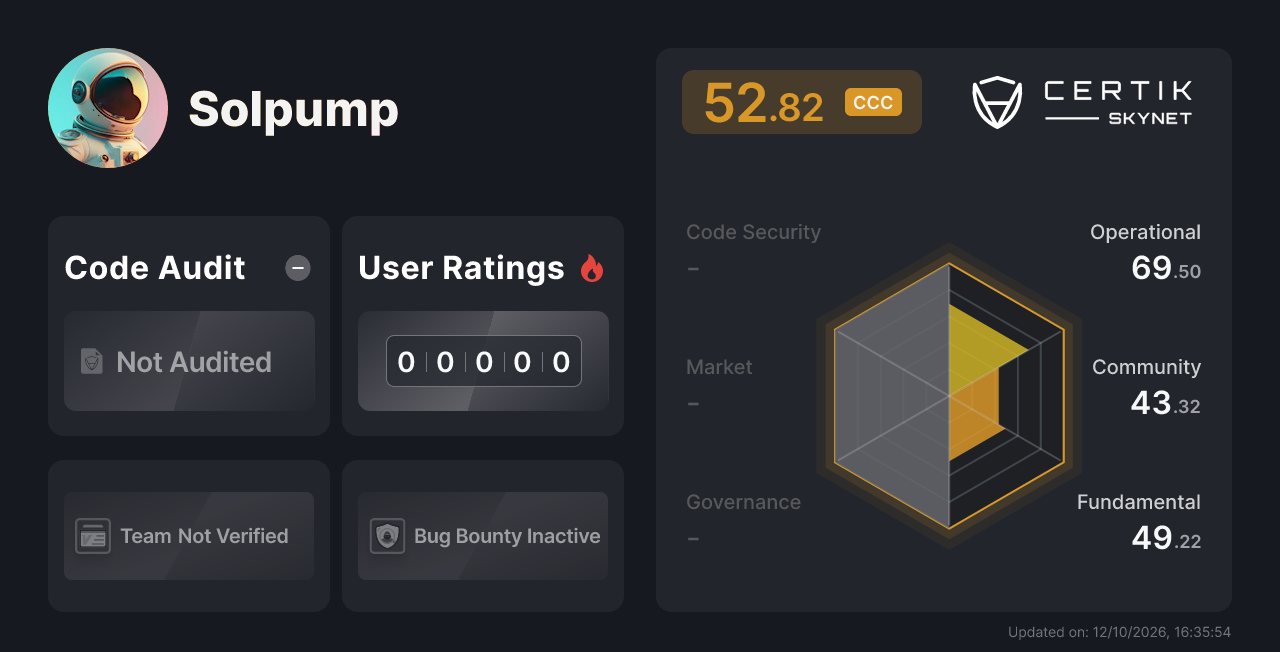 Solpump - CertiK Skynet Project Insight