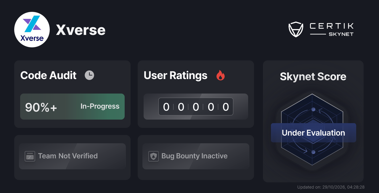 Xverse - CertiK Skynet Project Insight
