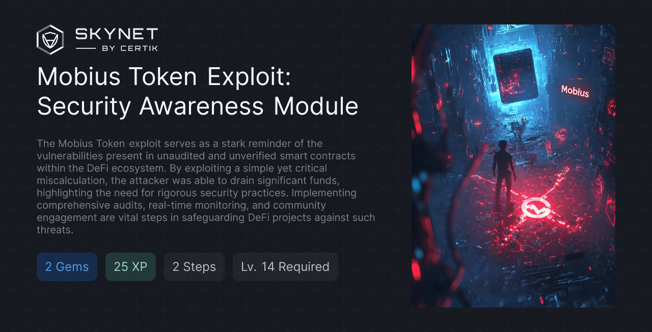 Mobius Token Exploit: Security Awareness Module - CertiK Quest
