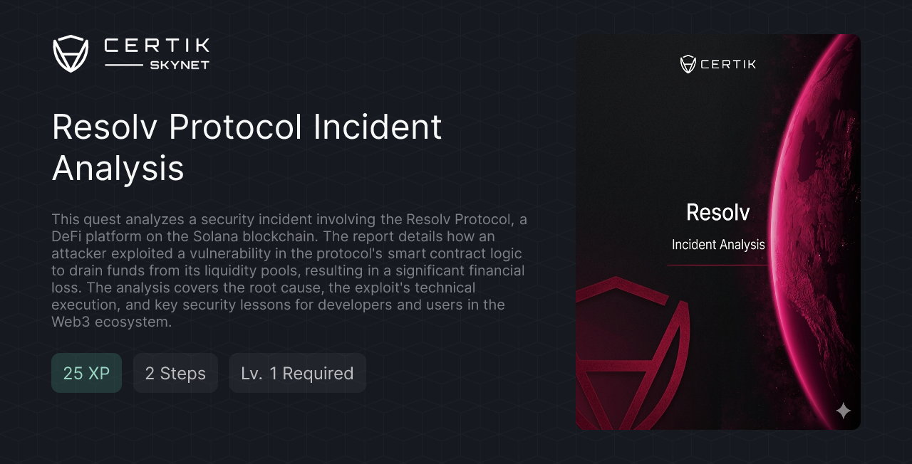 Resolv Protocol Incident Analysis - CertiK Quest