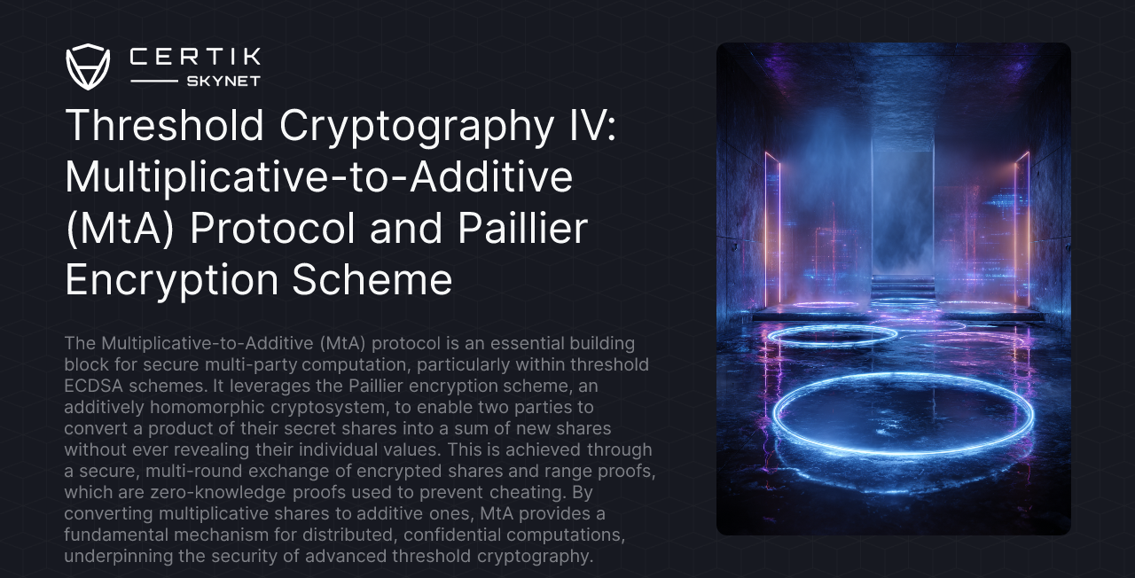 Threshold Cryptography IV: Multiplicative-to-Additive (MtA) Protocol ...